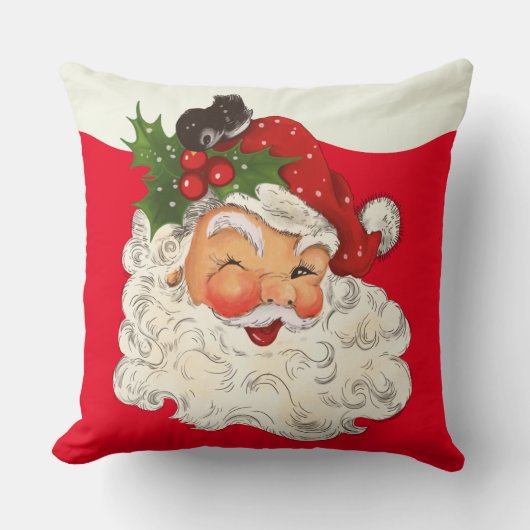 ヴィンテージレトロすてきサンタクロース クッション (正面)