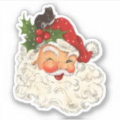 ヴィンテージレトロすてきサンタクロース シール (正面)
