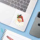 ヴィンテージレトロすてきサンタクロース シール (ノートパソコンとiPhone)