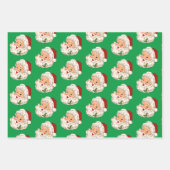 ヴィンテージレトロすてきサンタクロース ラッピングペーパーシート (正面3)