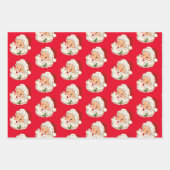 ヴィンテージレトロすてきサンタクロース ラッピングペーパーシート (正面)