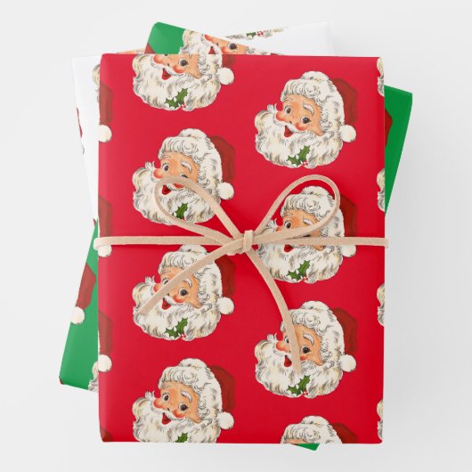 ヴィンテージレトロすてきサンタクロース ラッピングペーパーシート (インサイチュ)