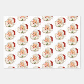 ヴィンテージレトロすてきサンタクロース ラッピングペーパーシート (正面3)