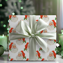 ヴィンテージレトロすてきサンタクロース ラッピングペーパー