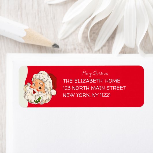 ヴィンテージレトロすてきサンタクロース ラベル (インサイチュ)