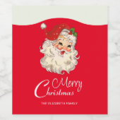 ヴィンテージレトロすてきサンタクロース ワインラベル (シングルラベル)