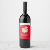 ヴィンテージレトロすてきサンタクロース ワインラベル (正面)