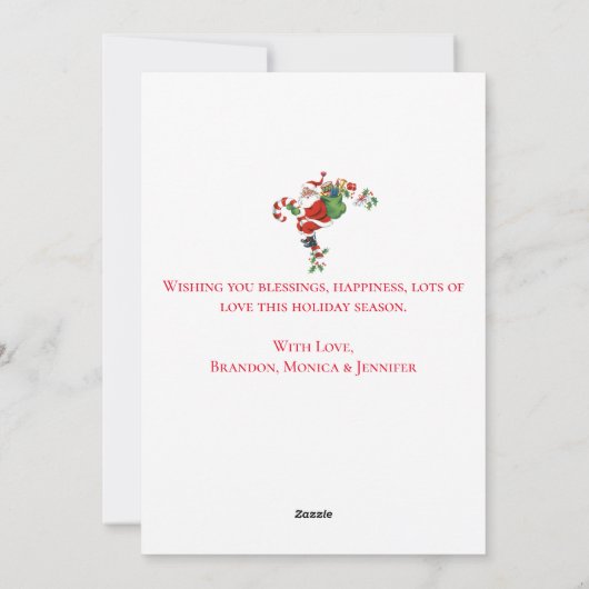 ヴィンテージレトロすてきサンタメリークリスマス シーズンカード (裏面)