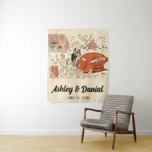 ヴィンテージレトロたった今結婚しましたクラシック対結婚 タペストリー (インサイチュ)