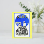 ヴィンテージレトロなアリエルのオートバイ広告 ポストカード (スタンド正面)