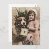 ヴィンテージレトロなクリスマスの休日のハガキ シーズンポストカード (正面/裏面)