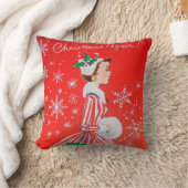 ヴィンテージレトロなクリスマスの女性の家の装飾の枕 クッション (ブランケット)