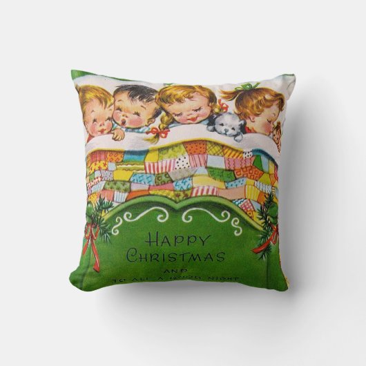 ヴィンテージレトロなクリスマスキッズルームの装飾の枕 クッション (正面)