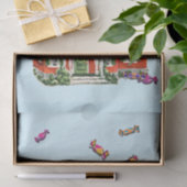 ヴィンテージレトロなクリスマスキャンディジンガーブレッドハウス 薄葉紙 (ギフト)