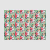 ヴィンテージレトロなクリスマスサンタとレディーティッシュ 薄葉紙 (正面)