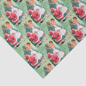 ヴィンテージレトロなクリスマスサンタとレディーティッシュ 薄葉紙 (詳細)