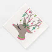 ヴィンテージレトロなクリスマストナカイパーティーナプキン (コーナー)