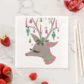 ヴィンテージレトロなクリスマストナカイパーティーナプキン (インサイチュ)