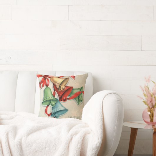ヴィンテージレトロなクリスマスベルホームデコ枕 クッション (ソファ)
