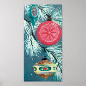 ヴィンテージレトロなクリスマスホリデー電球のポスター ポスター (正面)