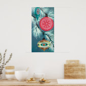 ヴィンテージレトロなクリスマスホリデー電球のポスター ポスター (キッチン)