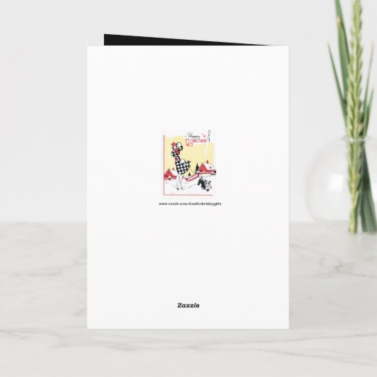 ヴィンテージレトロなクリスマスレディ追加文字カード シーズンカード (裏面)