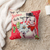 ヴィンテージレトロなクリスマス雪だるまホームデコールピロー クッション (ブランケット)