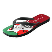 ヴィンテージレトロなコラと幸せ3匹の猫 ビーチサンダル (アングル)