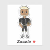 ヴィンテージレトロなサッカー選手のシンプルブラックスティック シール (シート)