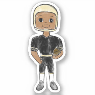 ヴィンテージレトロなサッカー選手のシンプルブラックスティック シール
