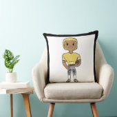 ヴィンテージレトロなサッカー選手ブラックイエローシンプル クッション (椅子)