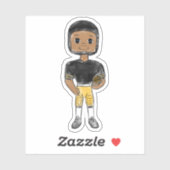 ヴィンテージレトロなサッカー選手ブラックイエローシンプル シール (シート)