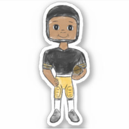 ヴィンテージレトロなサッカー選手ブラックイエローシンプル シール