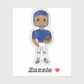 ヴィンテージレトロなサッカー選手ブルー・レッド・ホイッシンプルト シール (シート)