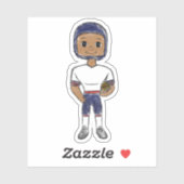 ヴィンテージレトロなサッカー選手ブルー・レッド・ホイッシンプルト シール (シート)