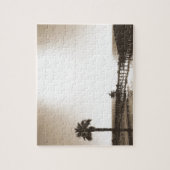 ヴィンテージレトロなサンクレメンテ桟橋カリフォルニアセピア ジグソーパズル (縦)