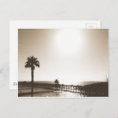 ヴィンテージレトロなサンクレメンテ桟橋カリフォルニアセピア ポストカード (正面/裏面)