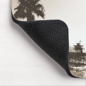 ヴィンテージレトロなサンクレメンテ桟橋カリフォルニアセピア マウスパッド (コーナー)