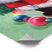 ヴィンテージレトロなサンタとレディの装飾のポスター ポスター (角)