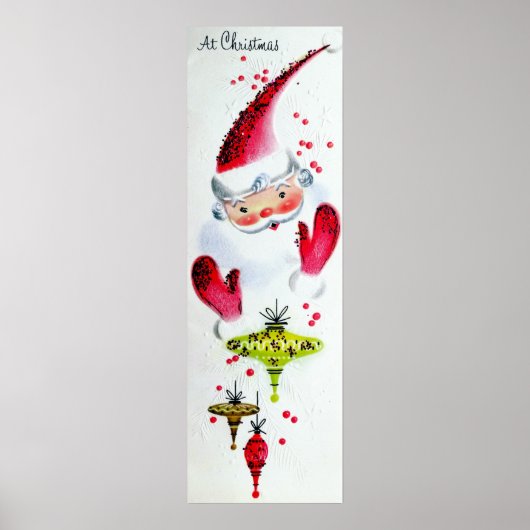 ヴィンテージレトロなサンタクリスマスホリデーポスター ポスター (正面)
