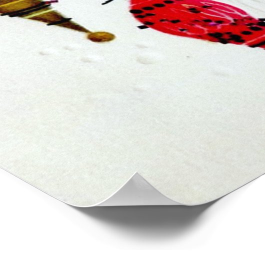 ヴィンテージレトロなサンタクリスマスホリデーポスター ポスター (角)