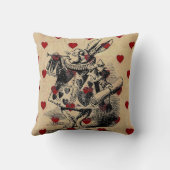 ヴィンテージレトロなシックなアリスでワンダーランドアート クッション (裏面)