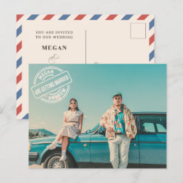 ヴィンテージレトロなスタイル結婚リスト写真 ポストカード