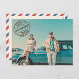 ヴィンテージレトロなスタイル結婚リスト写真 ポストカード