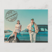 ヴィンテージレトロなスタイル結婚リスト写真 ポストカード (正面)