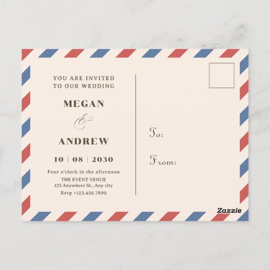 ヴィンテージレトロなスタイル結婚リスト写真 ポストカード (裏面)