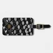 ヴィンテージレトロなタイプライターモノグラムのパーソナライズ ラゲッジタグ (正面横)