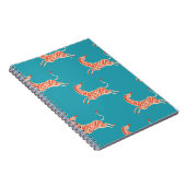 ヴィンテージレトロなネオンカラーゼブライラストレーションモチーフ ノートブック (右側)