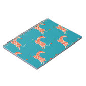 ヴィンテージレトロなネオンカラーゼブライラストレーションモチーフ ノートブック (左側)