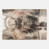 ヴィンテージレトロなフランス猫の切り離し ラッピングペーパーシート (正面3)